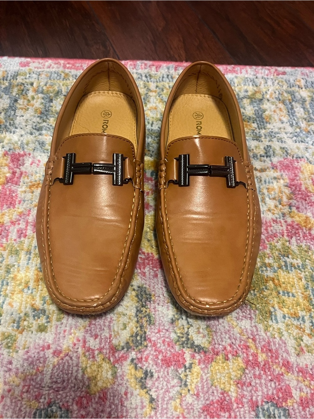 Amazon Brown Leather Loafers with Black Bit Hardware